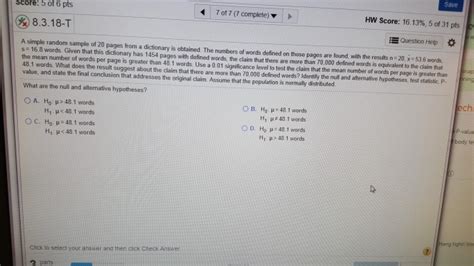 Solved Save Score Of Pts Ot Complete Hw Score Chegg