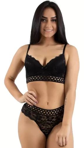 Conjunto Lingerie Luxo Elástico Rendado Sensual Sexy Revenda