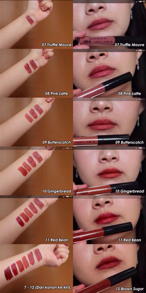 Implora Lip Cream Matte Shade 7 12 Produk Makeup Pewarna Bibir