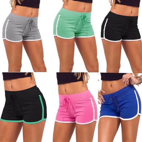 Hot Sale Summer Yo Ga Drawstring Shorts Women Casual Loose Cotton Short Contrast Binding Side