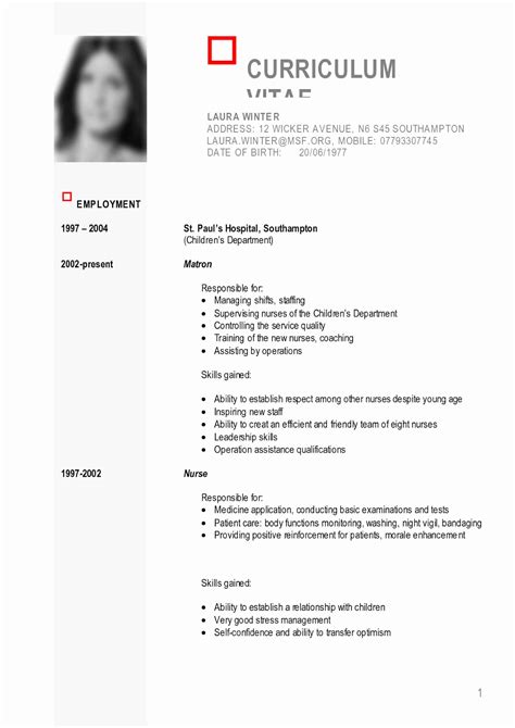 Exemple De Cv Europass Simple Francais Laboite Cv Fr