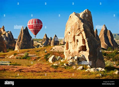 Hot Air Balloons Over The Fairy Chimneys In Love Valley At Sunrise Near Goreme Capadocia