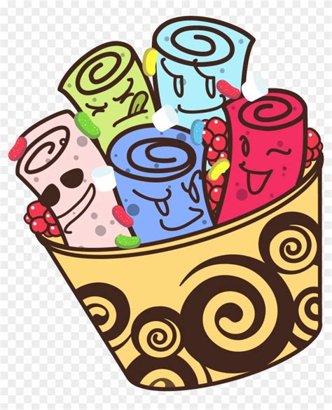 Clip Art Ice Cream Rolls Thailand Ice Cream Rolls Vector Free