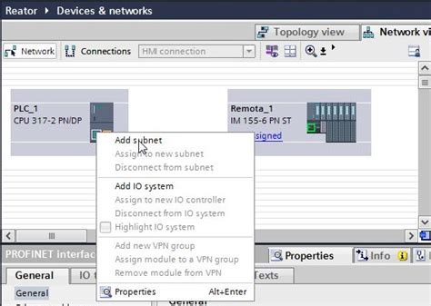 Siemens TIA Portal Configuração de Rede