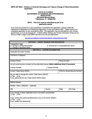 Fillable Online CHANGE OF OFFICER STOCKHOLDER APPLICATION Fax Email