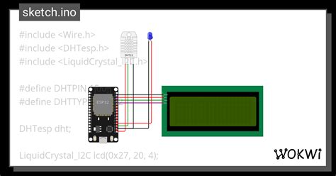 Esp Dht Led X I C Sensor Temperatura En Lcd Wokwi Esp