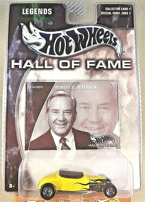 Hot Wheels Hall Of Fame Legends Robert Peterson Track T Yellow W Real Rider Contemporary