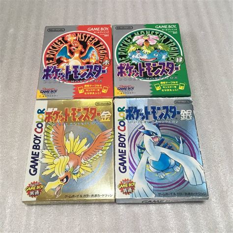 【やや傷や汚れあり】ゲームボーイ ソフト ポケットモンスター 赤緑金銀 4本セット 箱説明書mapつき 匿名配送の落札情報詳細 ヤフオク