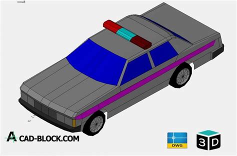 Cad Police Car 3d Dwg Free Cad Blocks