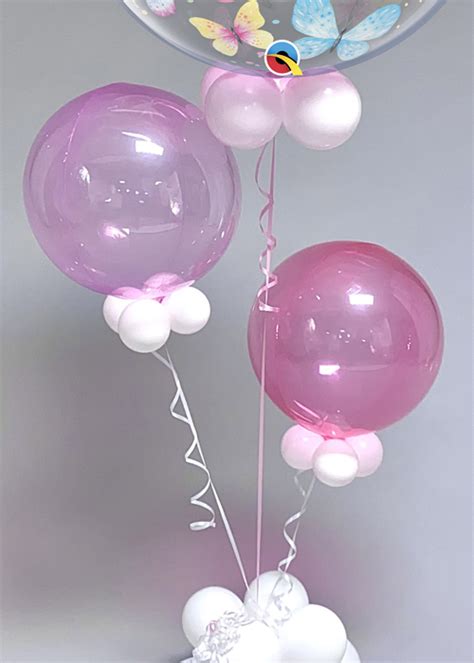 Pastel Butterfly Mothers Day Helium Balloon Bubble Bouquet [q24900