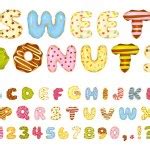 Donuts Abc Pie Alphabet Baked In Oil Letters Icing And Sprink Stock