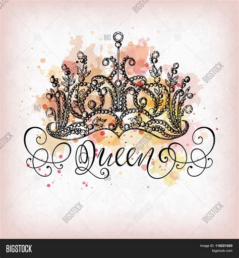 Queen Crown Lettering Vector And Photo Free Trial Bigstock