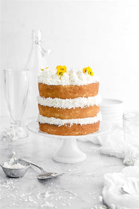 Lemon Coconut Naked Cake With Lemon Curd Bakers Table