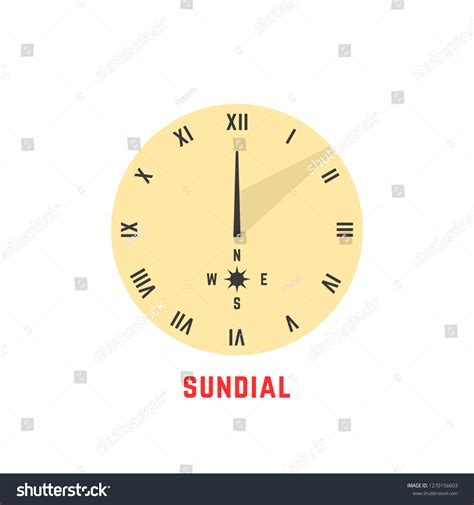 Yellow Simple Sundial Icon Concept Clock Stock Illustration 1270156603 Shutterstock