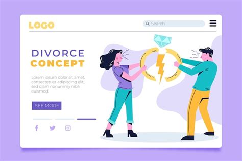 P Gina De Inicio Del Concepto De Divorcio Vector Gratis