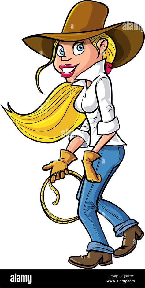 Clipart Cowgirl With Lasso Clip