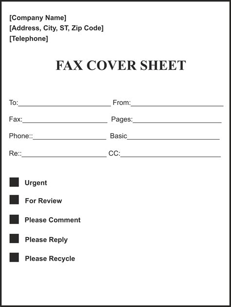 Free Printable Fax Cover Sheet Template PDF Word Excel 2024