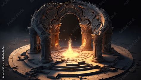 4k Resolution Or Higher Cult Circle Kneeling To The Molten Deity Of