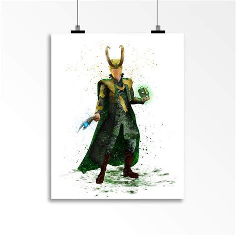 Loki Poster Watercolor Print Loki With the Mask of Loki | Etsy