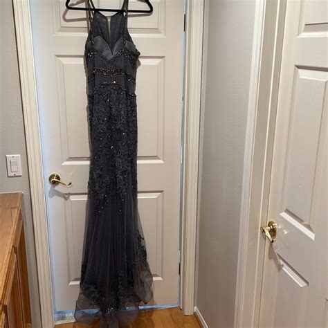 Jovani Dresses Jovani Metallic Grey Gown Poshmark