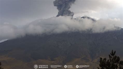 Cenapred registra 78 exhalaciones del volcán Popocatépetl