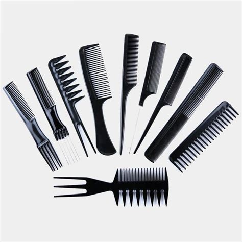 10pcs Set Professional Hair Brush Comb Salon Barber Hair Combs