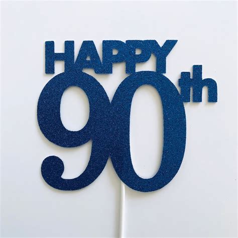 Happy 90th Birthday Cake Topper Birthday Cake Topper Cake Etsy Images