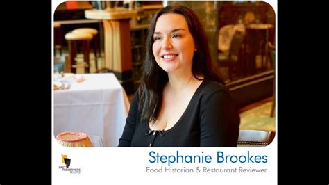 Stephanie Brookes Food Historian Restaurant Reviewer YouTube