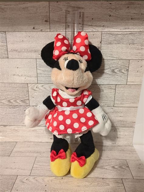 Disney Minnie Mouse Plush Red White Polka Dots Stuffed Toy Ebay