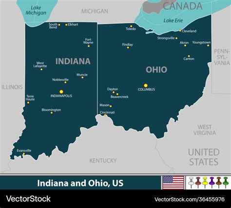 Map Of Ohio Indiana - Terza Georgine