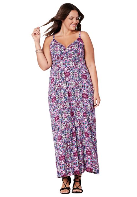 Ellos Ellos Womens Plus Size Knit Surplice Maxi Dress Dress