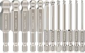 Hakkin Pcs Ball End Allen Key Bit Set S Steel Metric Hex Bits