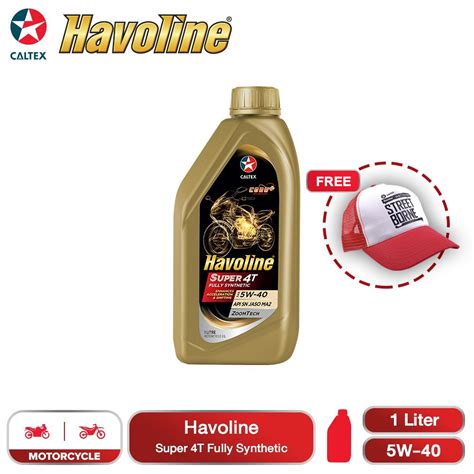 Caltex Havoline Super 4T Fully Synthetic 5W40 1 Liter With FREE CAP