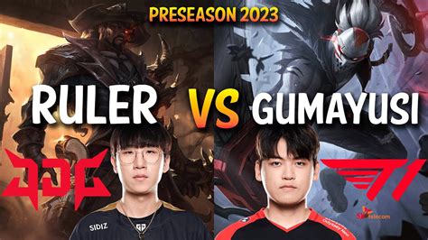 JDG Ruler Vs T1 Gumayusi LUCIAN Vs DRAVEN ADC KR Ranked YouTube