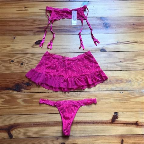Jezebel Intimates Sleepwear Jezebel Hot Pink Lace Garter Belt