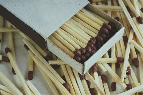 Matches In Box On White Background Macro Photography Close Up Shot