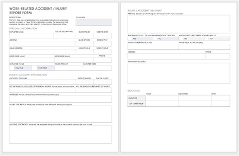 Free Workplace Accident Report Templates Smartsheet