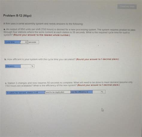 Solved Problem Algo A Firm Uses A Serial Assembly Chegg