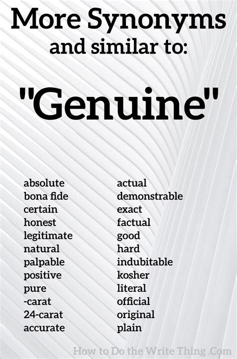 More Synonyms for Genuine in 2021 | Writing words, Good vocabulary ...