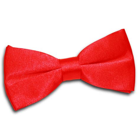 Men's Plain Red Satin Bow Tie