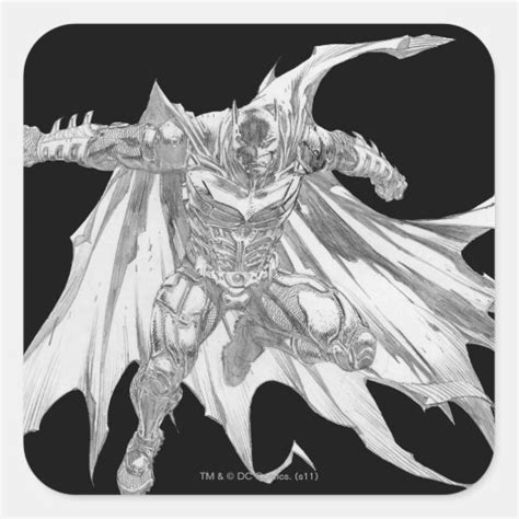 Batman with cape Drawing Square Sticker | Zazzle.com