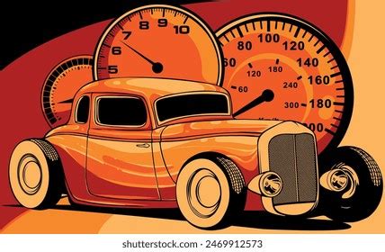 Vector Illustration American Hot Rod Car Stock Vector Royalty Free Shutterstock