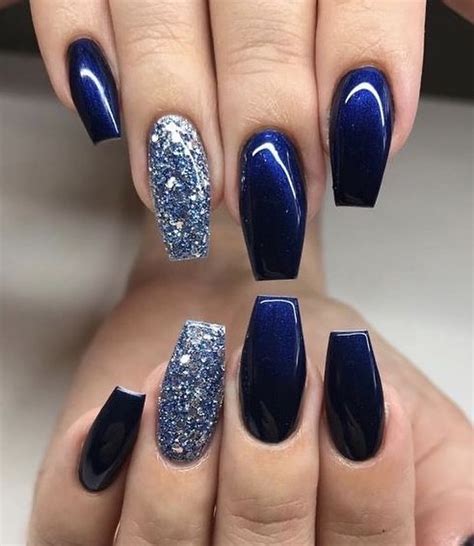 Elegant Navy Blue Nail Colors And Designs For A Super Elegant Look