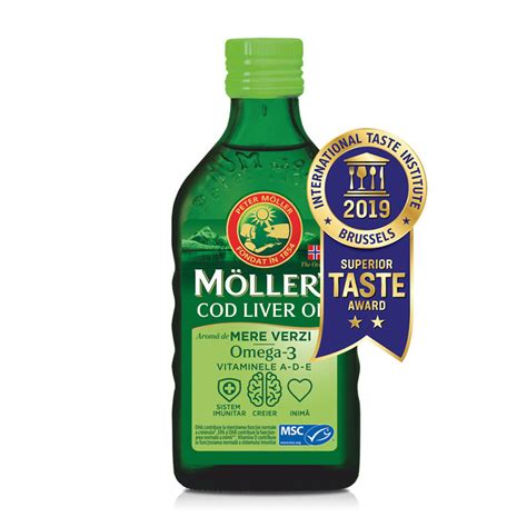 Mоller's Рибено масло от черен дроб на треска - ябълка 250 ml - Аптеки 36.6