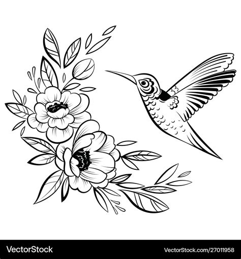 A Hummingbird Stylized Royalty Free Vector Image