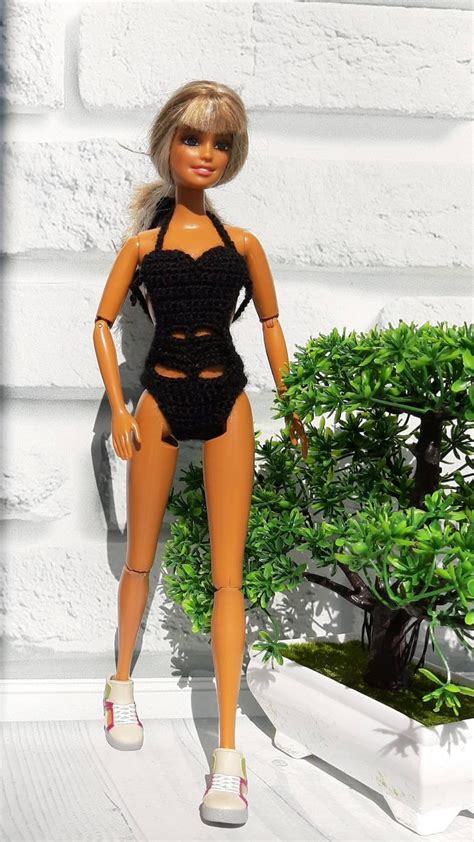 Sexy black barbie swimsuit barbie doll swimsuit 1:6 scale | Etsy