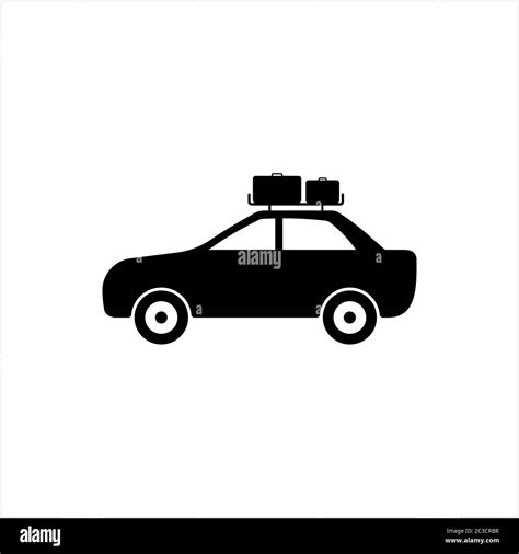 Car Baggage Icon Baggage On Car Roof Vector Art Illustration Stock