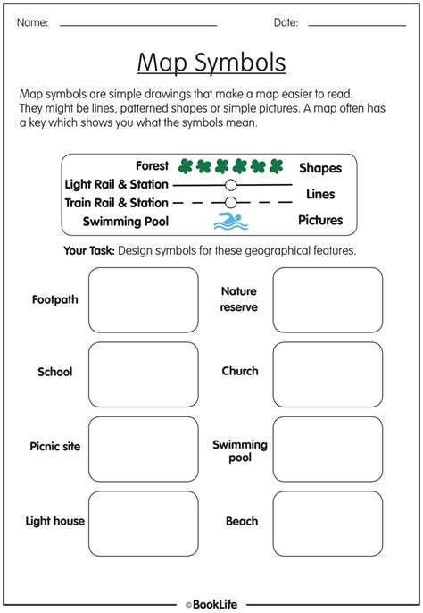 map symbols activity sheet booklife