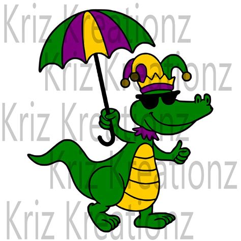 Mardi Gras Alligator Svg Cut File Etsy