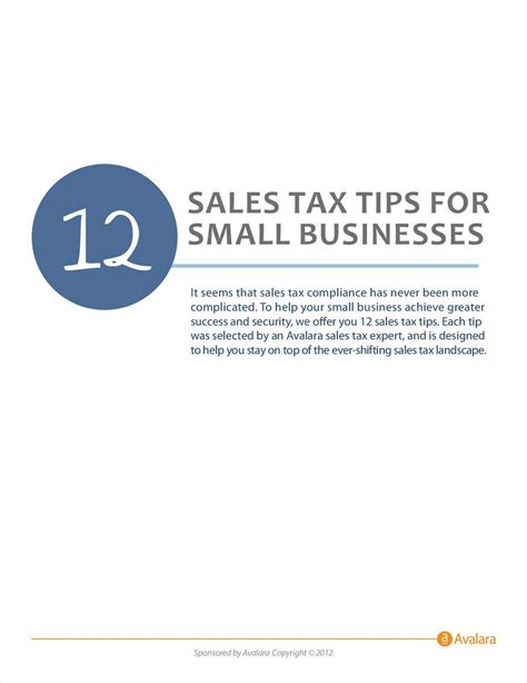 12 Sales Tax Tips For Small Businesses Free White Paper